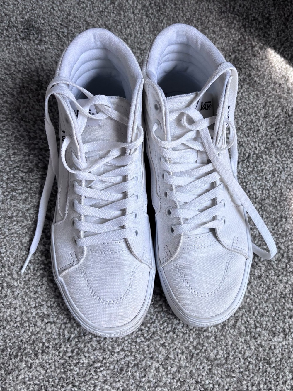 Vans Women’s White High-Top Canvas Sneakers